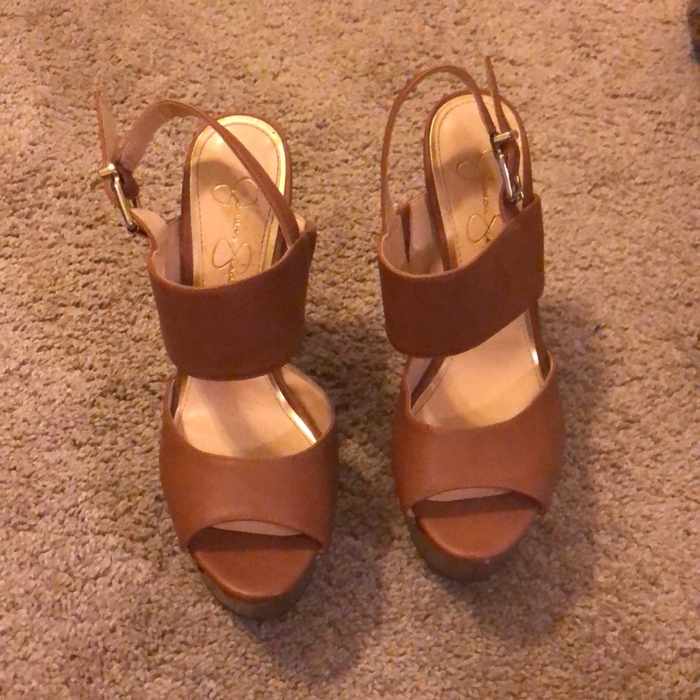 Jessica Simpson brown high heels